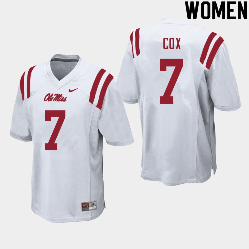LeDarrius Cox Ole Miss Rebels NCAA Women's White #7 Stitched Limited College Football Jersey DVG6058TB